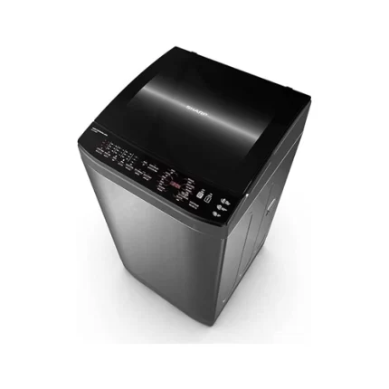 Sharp vertical washing machine, 13 kg, dark silver - ES-TN13GDSP